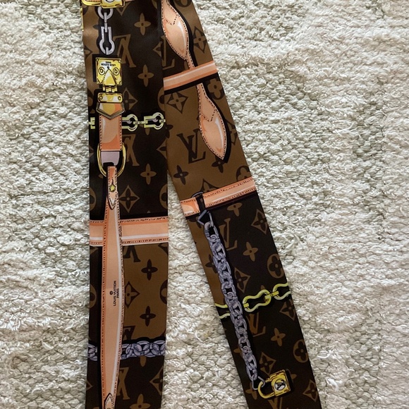 Louis Vuitton Monogram Confidential Bandeau Scarf Brown (M78655) - Picture 1 of 6